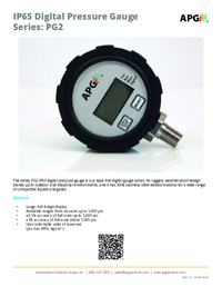 Thumbnail of document Data Sheet - PG2 Digital Pressure Gauge